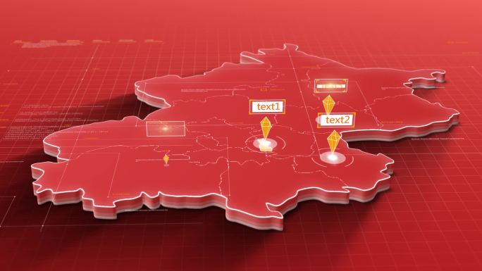 红色北京地图ae模板