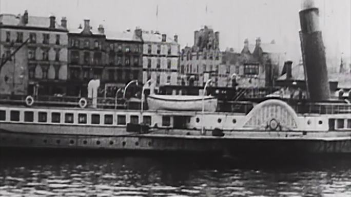 30年代上海港口码头乘客