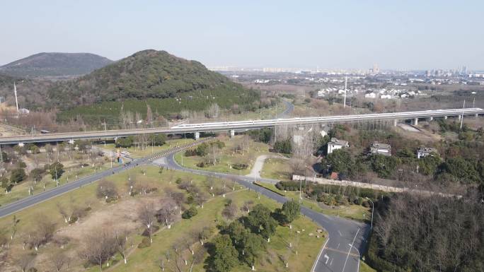 4K航拍-无锡锡山区胶阳路吼山风景区