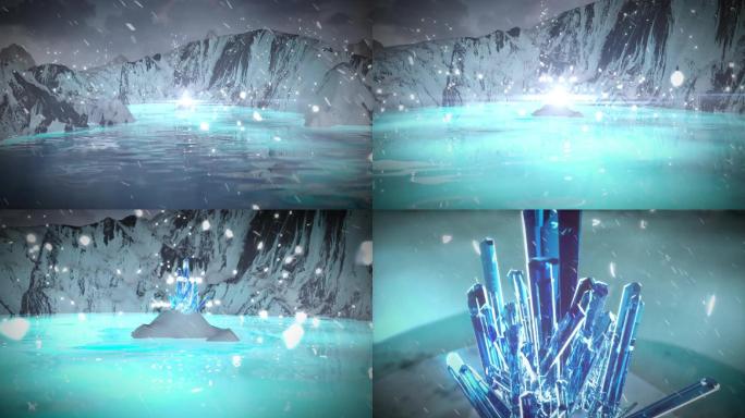 C4D工程水晶在下雪天气生长