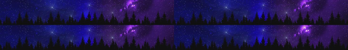 星空森林夜晚流行星云背景极宽屏