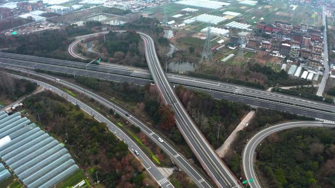 【4K原创】郊区高速公路高架交通道路航拍