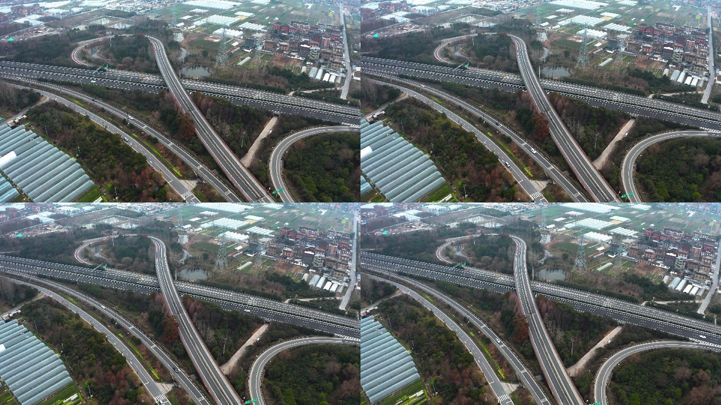 【4K原创】郊区高速公路高架交通道路航拍