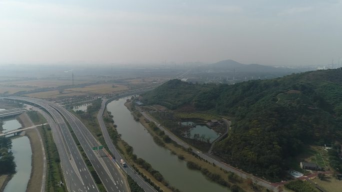 圌山航拍道路