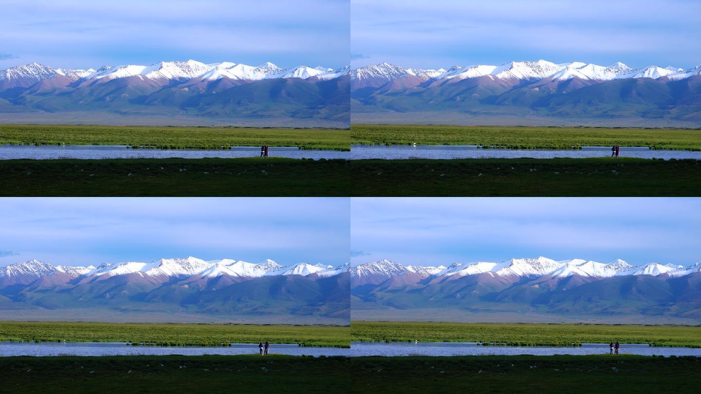 草原雪山湿地