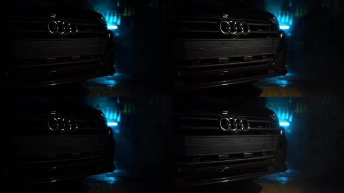 奥迪A7汽车标志空镜头