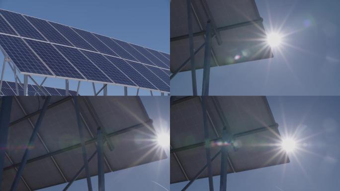 4K太阳能光伏发电-光伏板原创素材