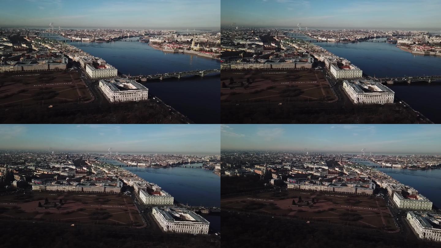 俄罗斯伏尔加河河畔城市大桥