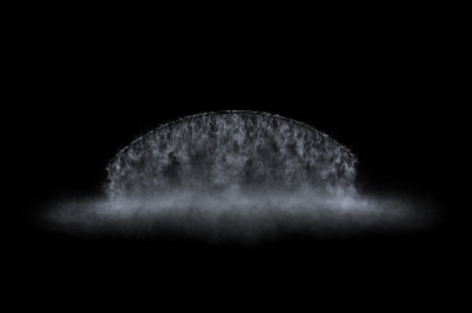 拱门瀑布雾气模拟流水流动