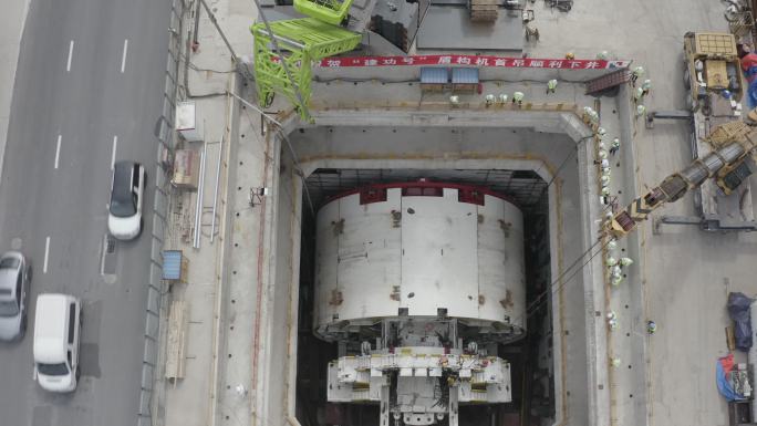 4K-Log-航拍隧道掘进盾构机拼装