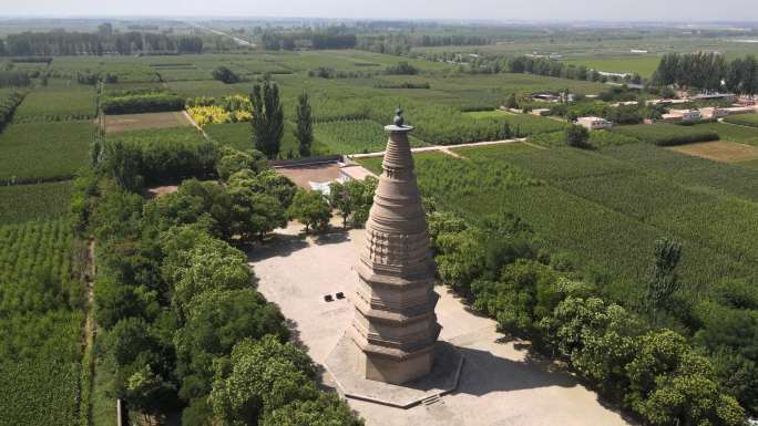 4K素材：航拍宁夏古建筑西夏宏佛塔