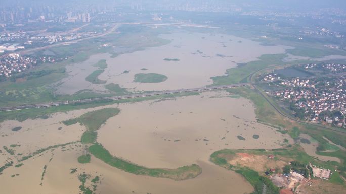 航拍诸暨高湖全景