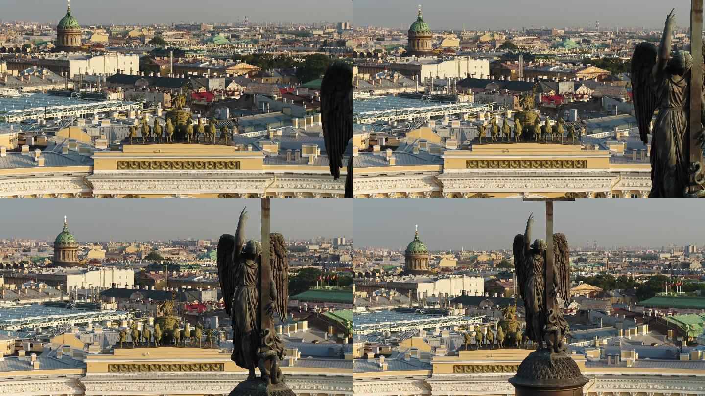 俄罗斯城市雕塑航拍