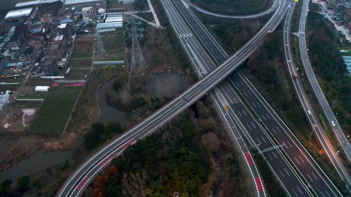 【4K原创】郊区高速公路高架交通道路航拍