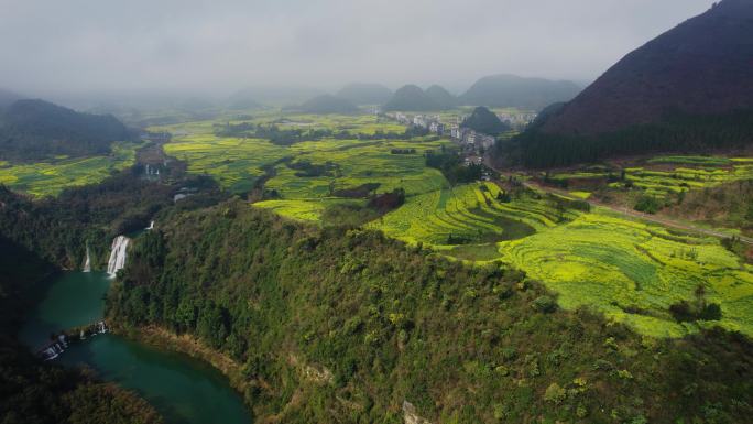 4K高清九龙瀑布群景区九龙汇流全景航拍