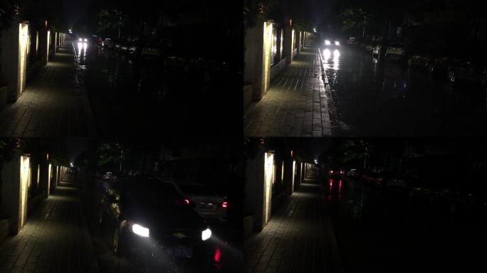 4k原创实拍城市道路雨夜
