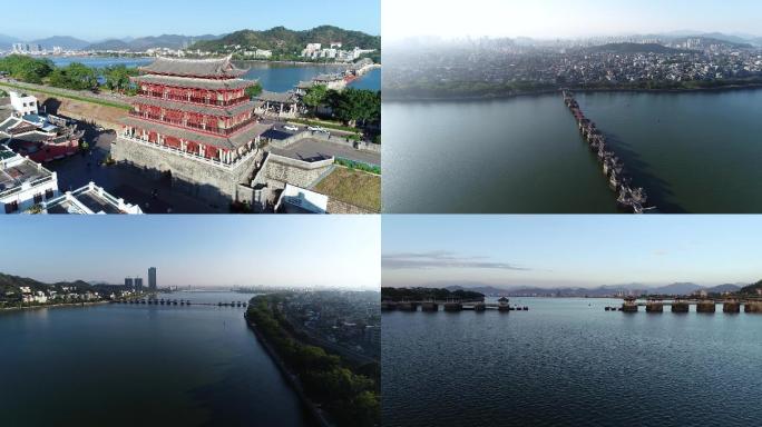 潮州 城 大气航拍 广济桥