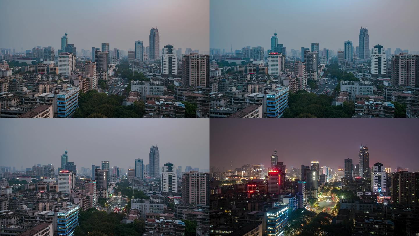 佛山禅城祖庙街道夜景延时