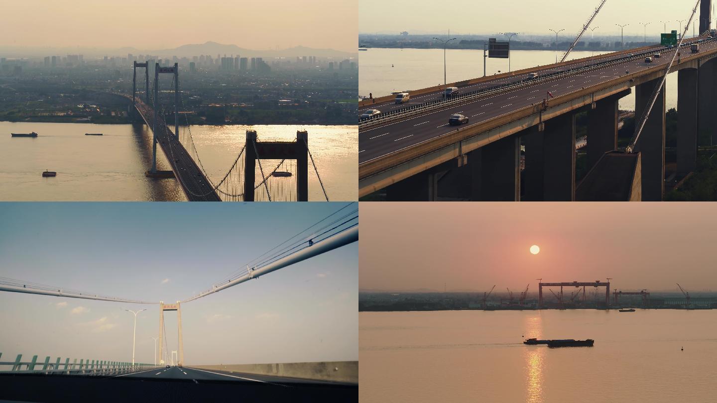 4K_长江大桥泰州大桥航拍