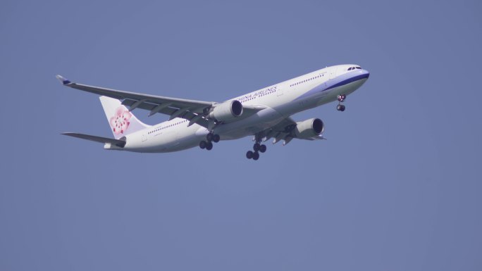 中华航空4K飞机航班 飞机降落 飞机视频