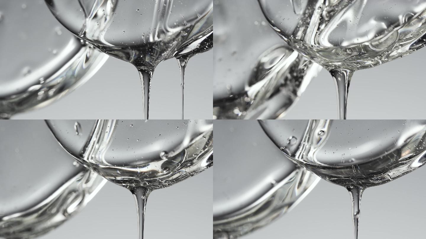 粘稠液体流动 透明液体