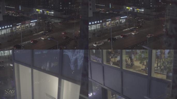 城市夜景电梯拍摄素材