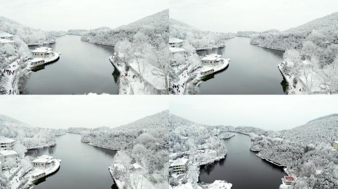 庐山如琴湖雪景