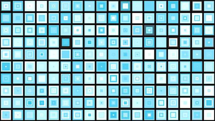 4K蓝白大方块方格动画无缝循环