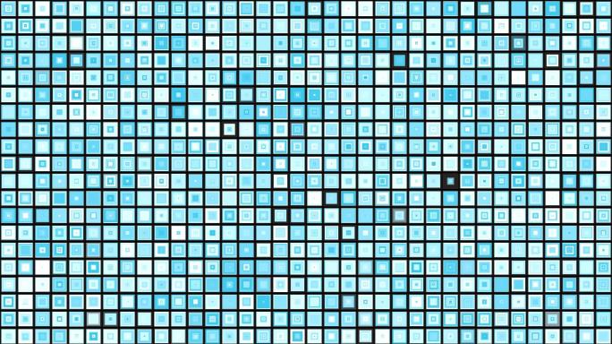 4K蓝白大方块方格动画无缝循环