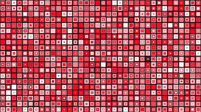 4K红色大方块方格动画无缝循环