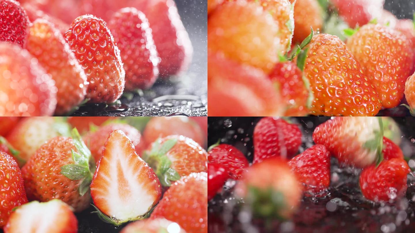 实拍新鲜草莓