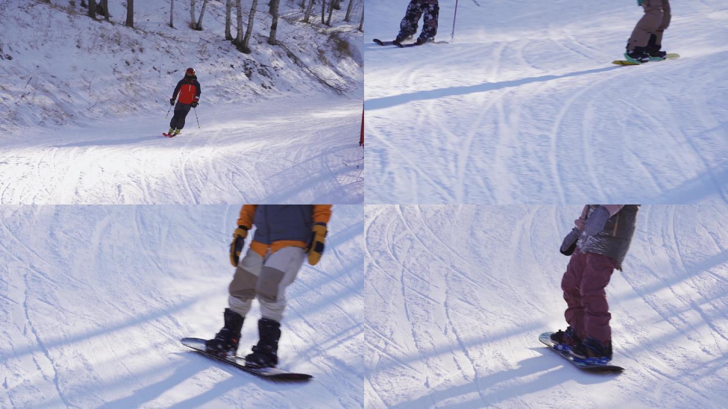 实拍滑雪升格