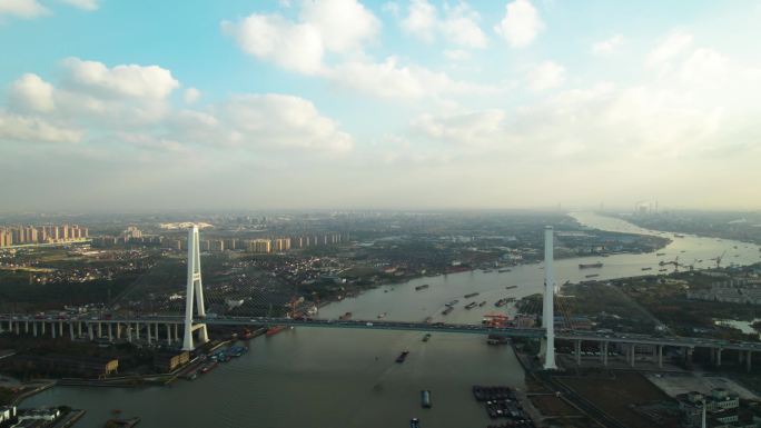 航拍上海徐浦大桥
