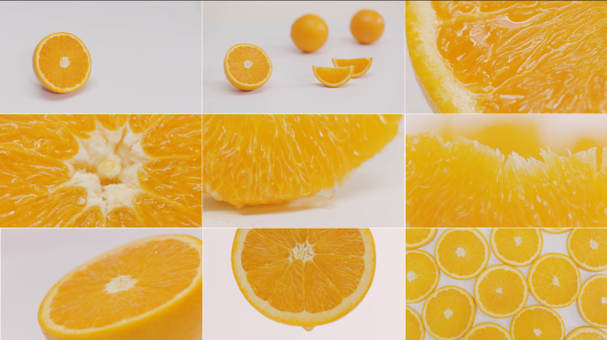 【4K】橙子果肉切片素材