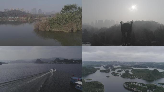 观山湖公园自然风景航拍合集