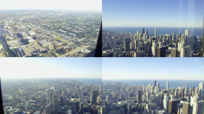 美国城市芝加哥天际线实拍