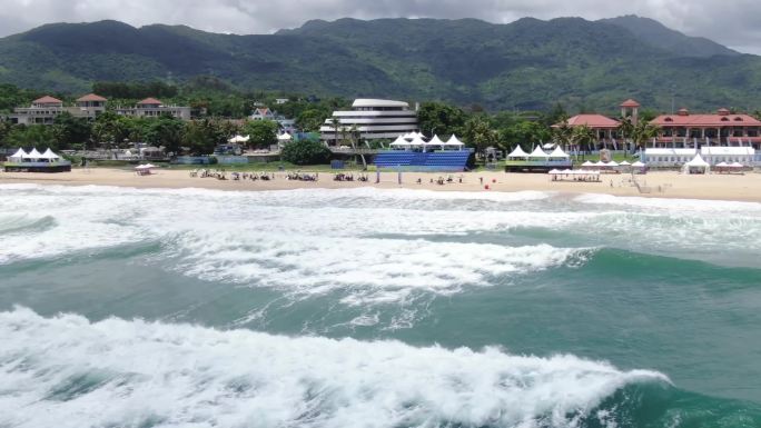 海南南海有气势的海浪汹涌澎湃浪花