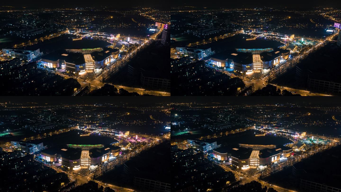 南京仙林金鹰夜景航拍延时