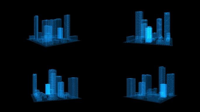 科技感全息建筑线框视频素材