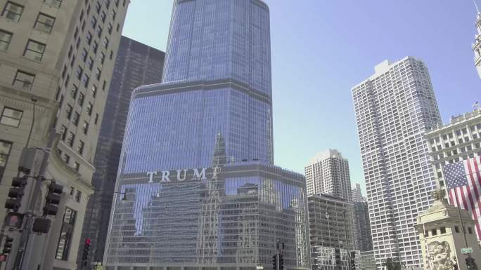芝加哥美国川普大厦素材实拍