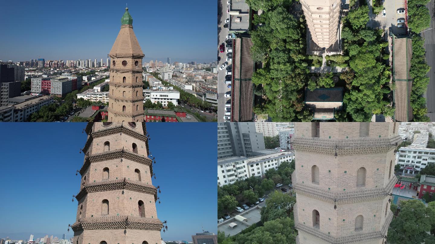 4K素材：宁夏银川西塔承天寺塔