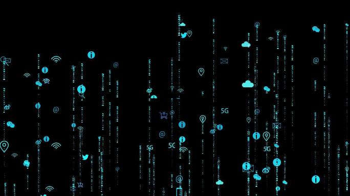 4K科技图表-科技元素-网络信息数字流