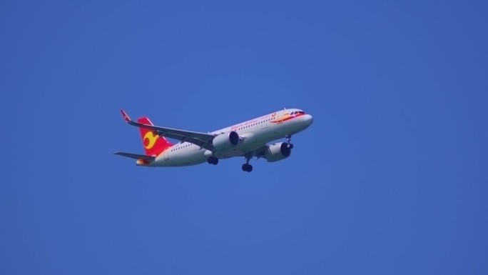 天津航空4K飞机航班 飞机降落 飞机视频