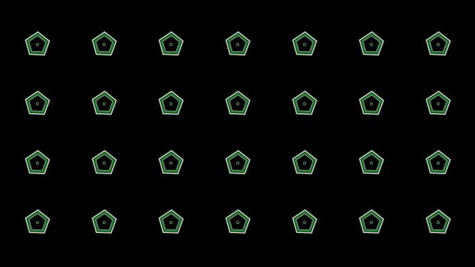 4K绿色五边形动感节奏视频-通道循环