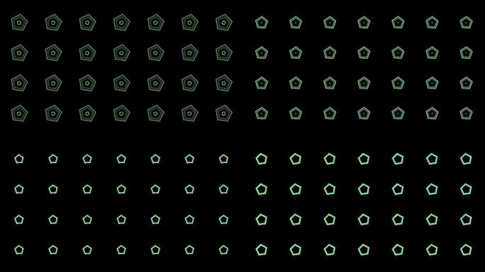 4K绿色五边形动感节奏视频-通道循环