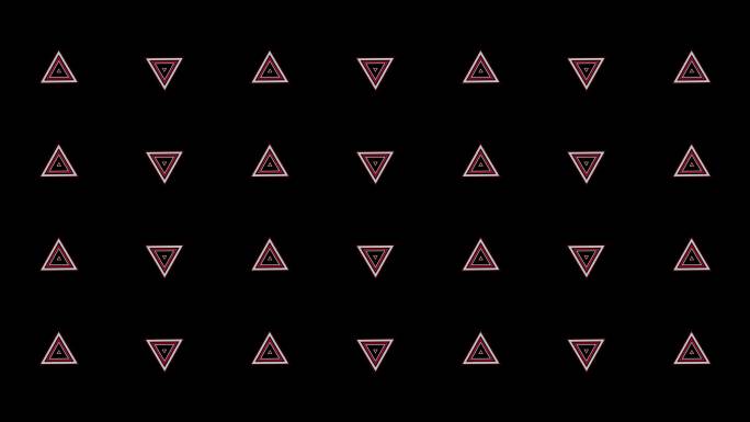 4K红色三角形动感节奏视频-通道循环