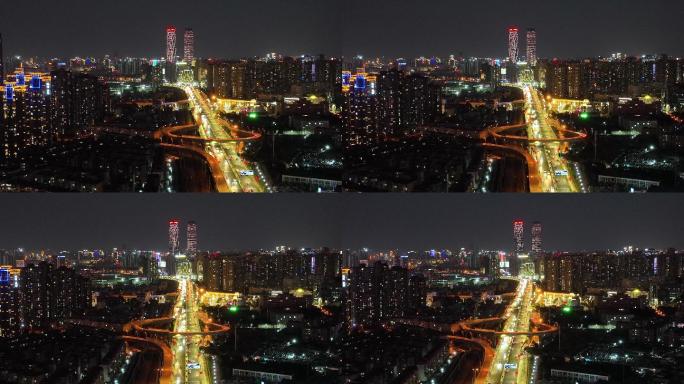 昆明城市夜景航拍