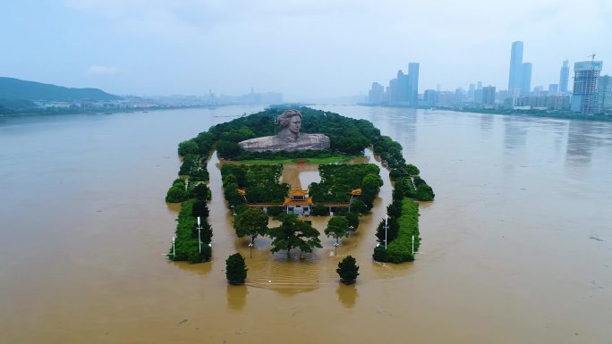 橘子洲 洪水  灾害天气 极端天气