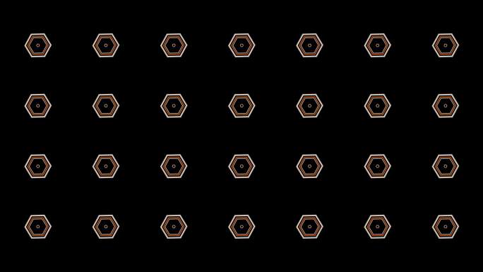 4K黄色六边形动感节奏视频-通道循环