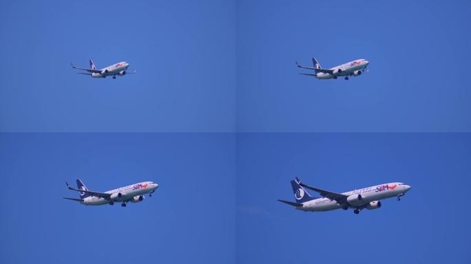 山东航空 4K飞机航班 飞机降落飞机视频